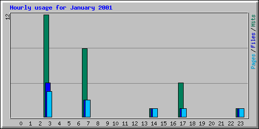 Hourly usage for January 2001